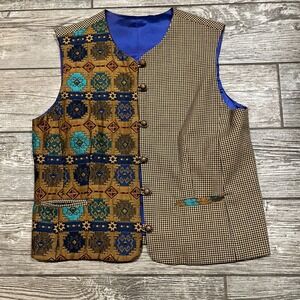 Vintage Handmade Boho Vest Size Medium Granny Cottage Core
